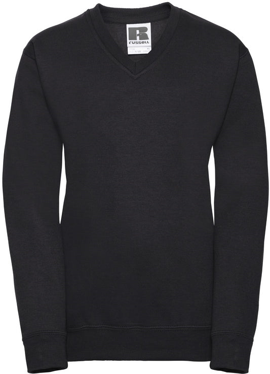 Russell V Neck Sweatshirt Youths - Black