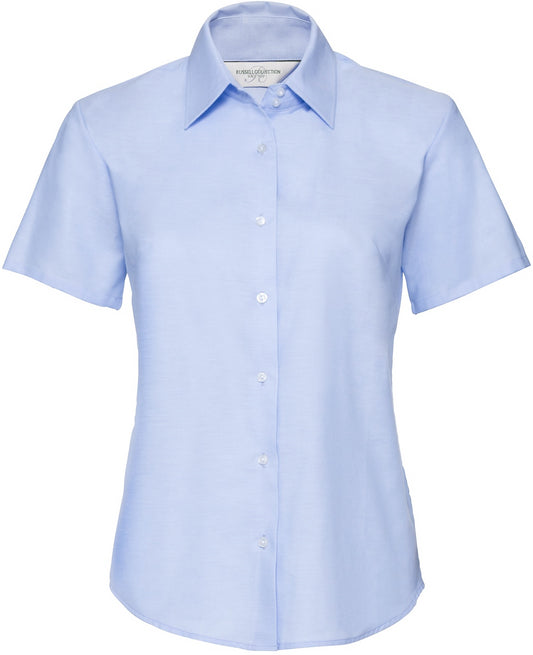 Russell Ladies Oxford S/S Shirt  - Oxford Blue