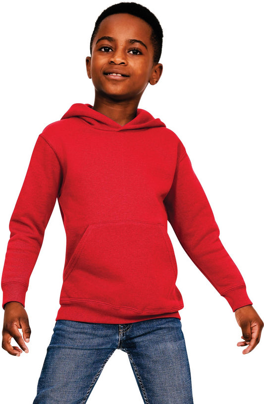 Casual Ringspun Blended Kids Hood - Red