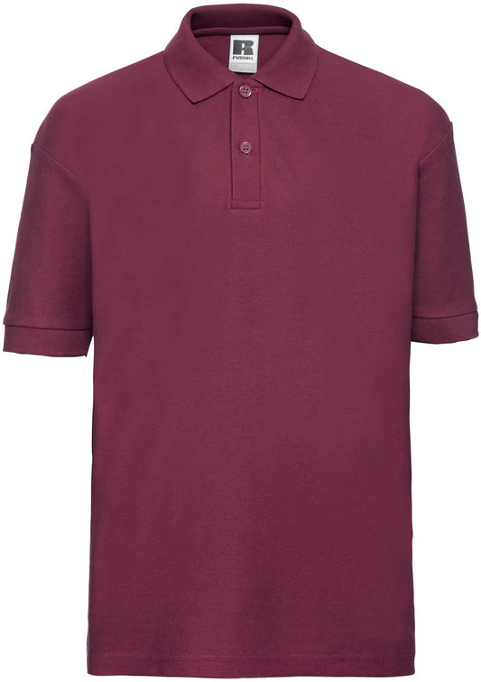 Russell Classic PolyCotton Polo Youths - Burgundy