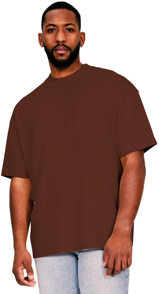 Casual Ringspun 220 Oversize Extended Neck T - Chocolate