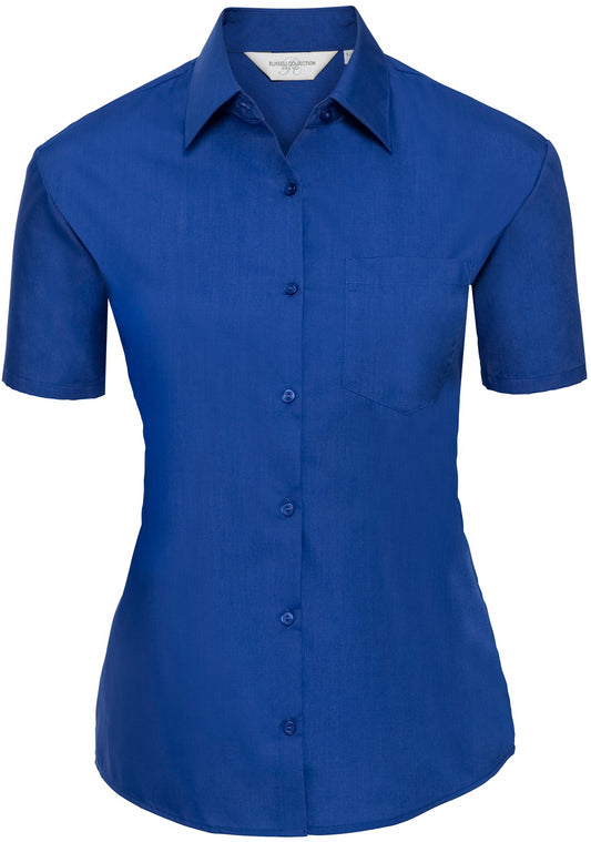 Russell Ladies Poplin Shirts S/S - Bright Royal