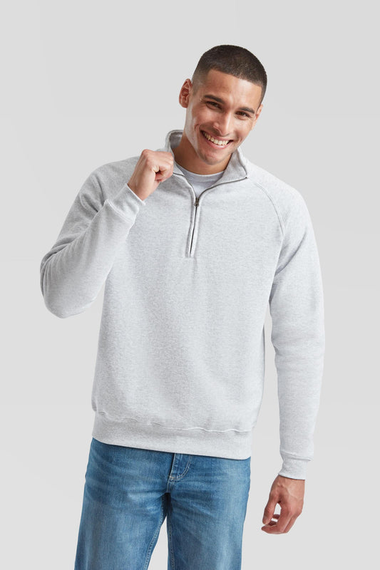 FotL Classic Zip Neck Sweat - Heather Grey
