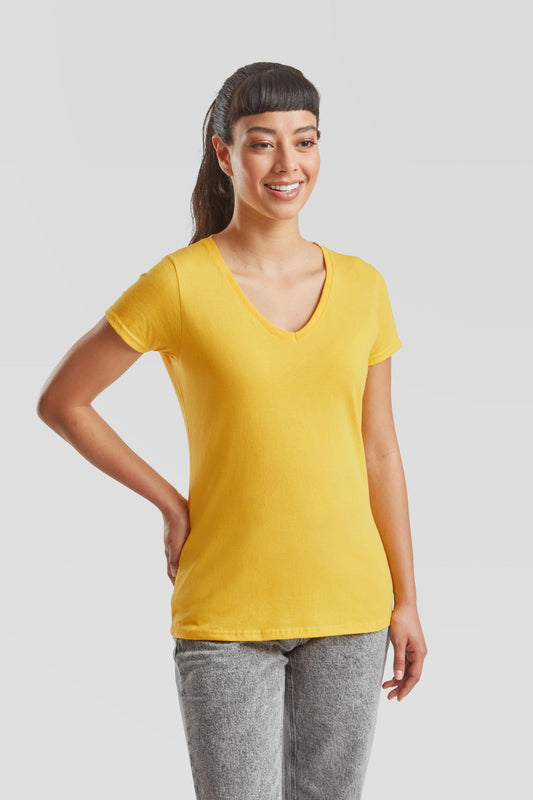 FotL Valueweight V Neck T Ladies - Sunflower