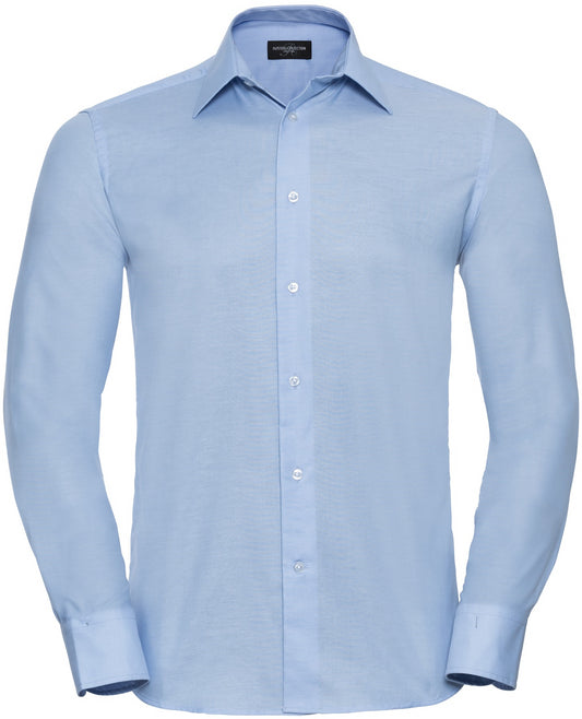 Russell Oxford Tailored Easy Care L/S Shirt Mens - Oxford Blue