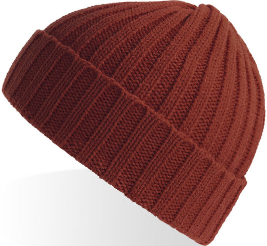 Atlantis Shore Recycled Chunky Cuffed Beanie - Rust