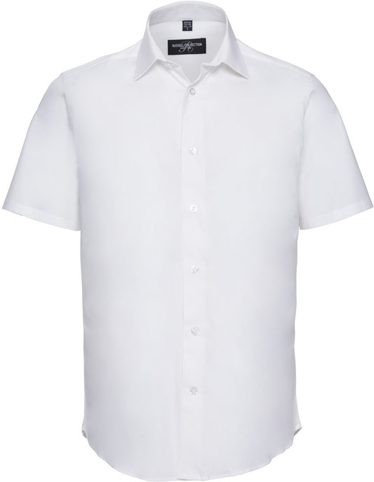 Russell Easy Care Fitted S/S Shirt Mens - White