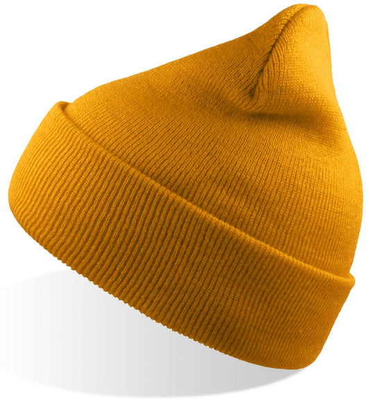 Atlantis Wind Beanie With Turn Up Double Skin - Mustard