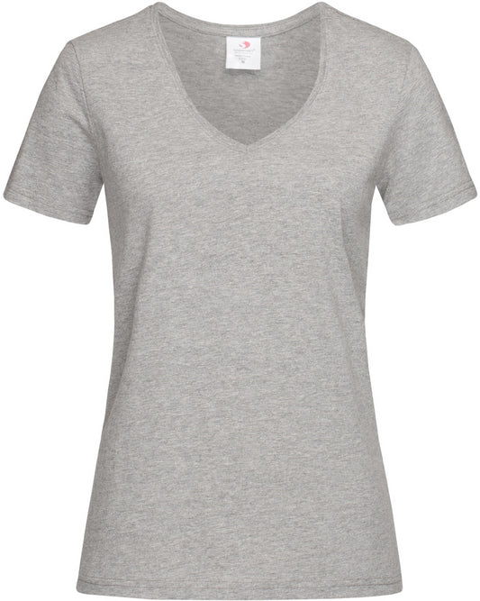 Stedman Classic Ladies V Neck T-Shirt - Heather