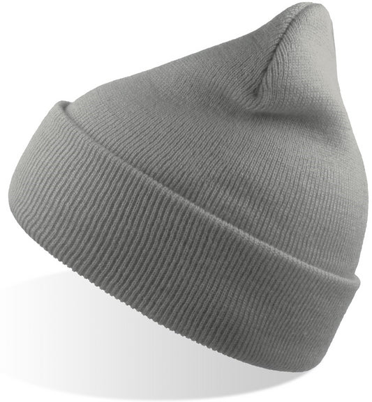 Atlantis Wind Beanie With Turn Up Double Skin - Light Grey