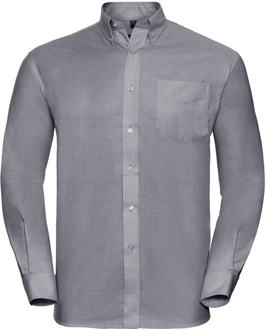 Russell Mens Oxford Shirt L/S  - Silver