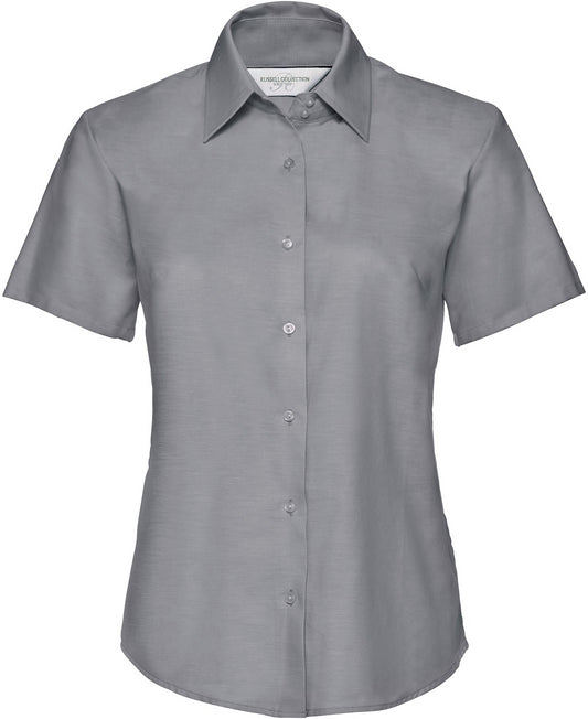 Russell Ladies Oxford S/S Shirt  - Silver