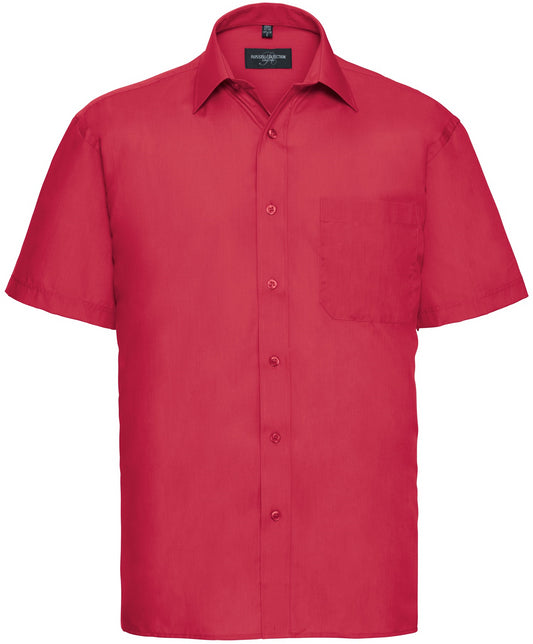 Russell Mens Poplin Shirts S/S - Classic Red
