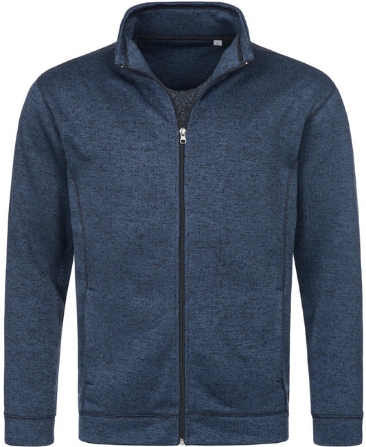 Stedman Active Outdoor Knitted Mens Fleece - Marina Blue Melange