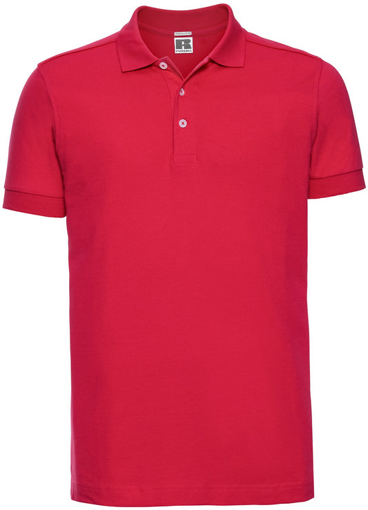 Russell Stretch Polo Mens - Classic Red