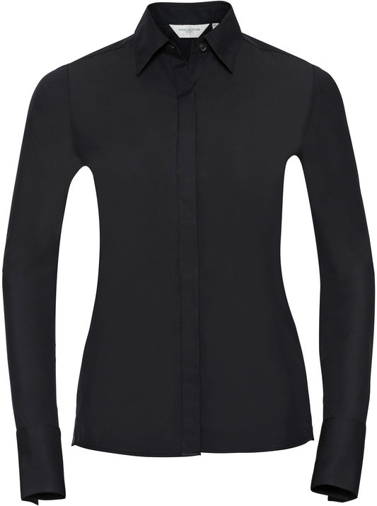 Russell Ultimate Stretch L/S Shirt Ladies - Black
