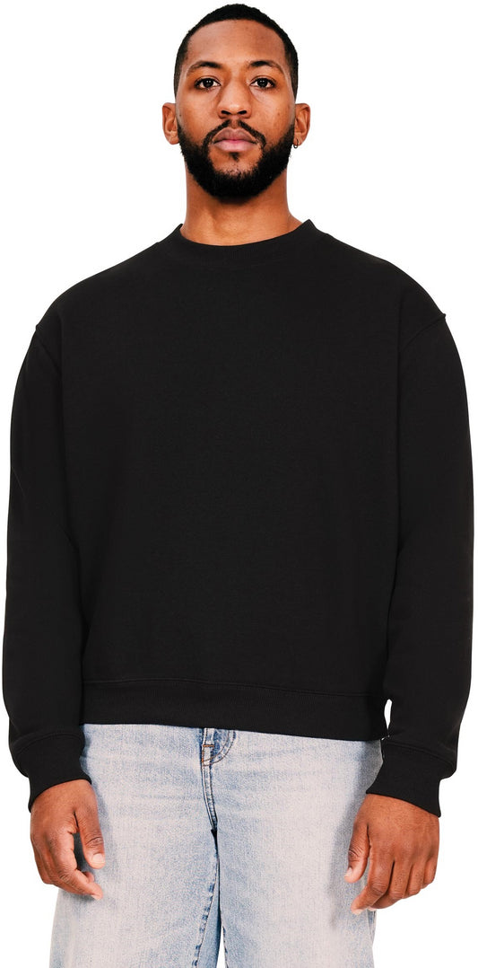 Casual Ringspun Blend 280 Boxy Oversize Extended Neck Sweat - Black
