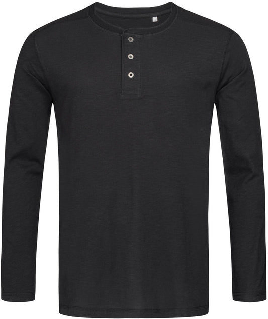 Stedman Stars Shawn Slub Henley L/S - Black Opal