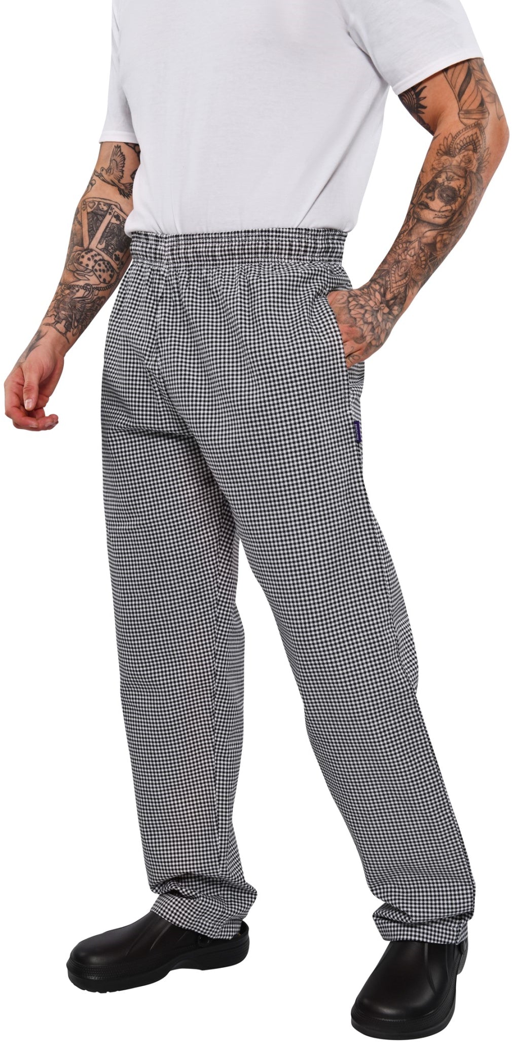 BonChef Check Baggy Chef Trouser - Black/White