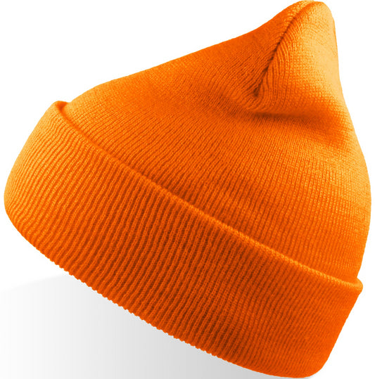 Atlantis Wind S Recycled Beanie Double Skin Cuffed - Orange Fluo