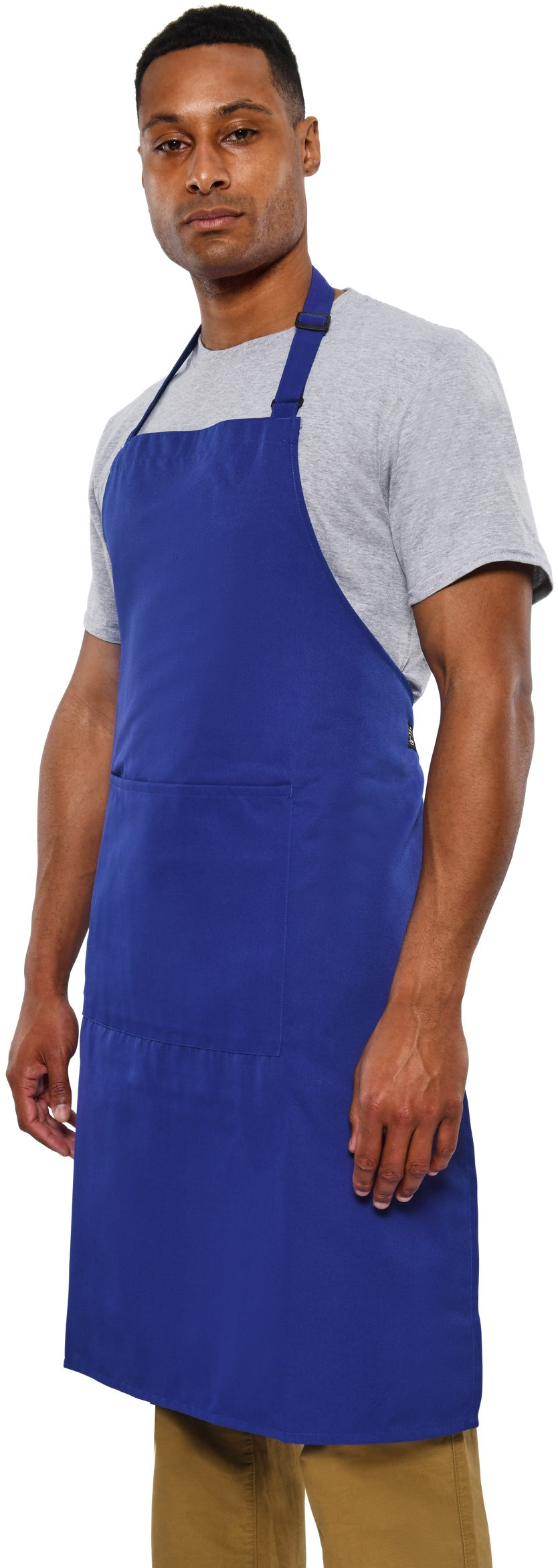 Dennys Recycled Full Length Bib Apron With Pocket - Sapphire