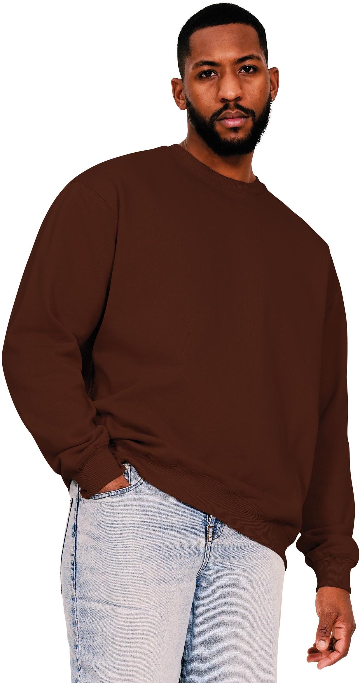 Casual Ringspun Blended 280 Oversize Sweat - Chocolate