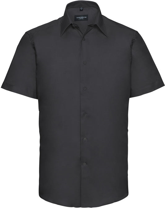 Russell Oxford Tailored Easy Care S/S Shirt Mens - Black