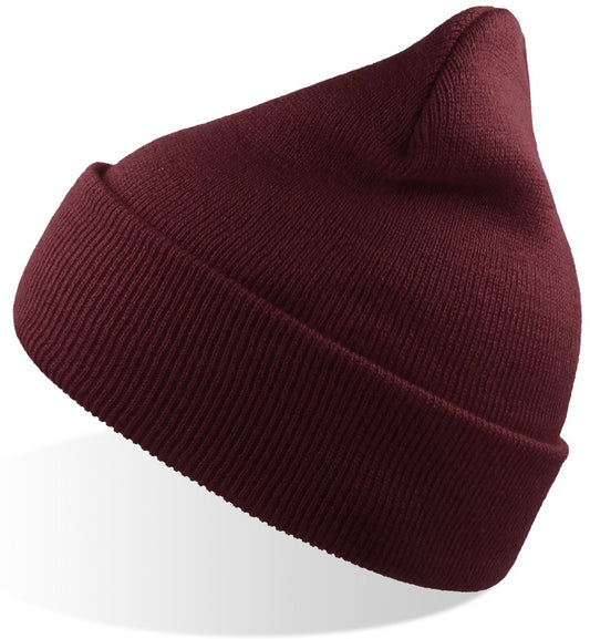 Atlantis Wind Beanie With Turn Up Double Skin - Burgundy