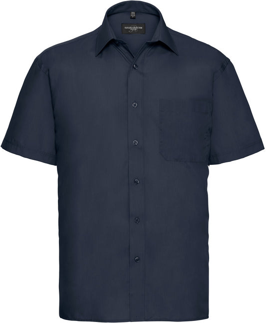 Russell Mens Poplin Shirts S/S - French Navy