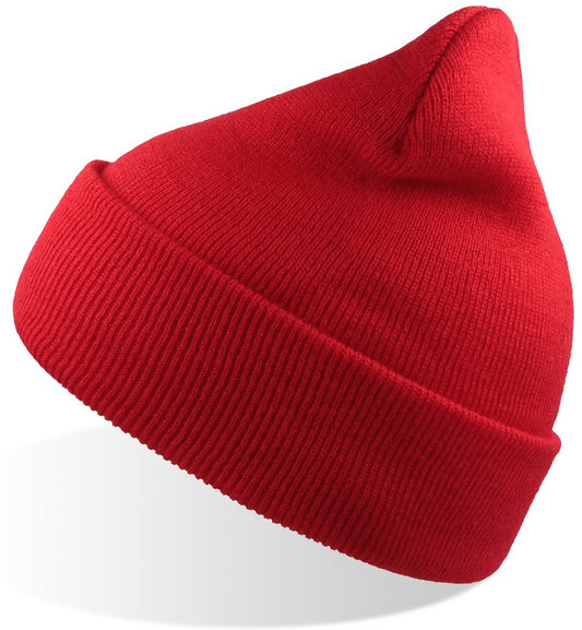 Atlantis Wind Beanie With Turn Up Double Skin - Red