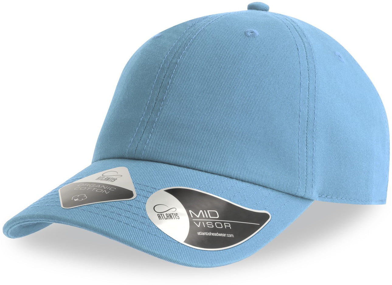 Atlantis Fraser Organic Cotton Unstructured 6 Panel Cap - Columbia Blue