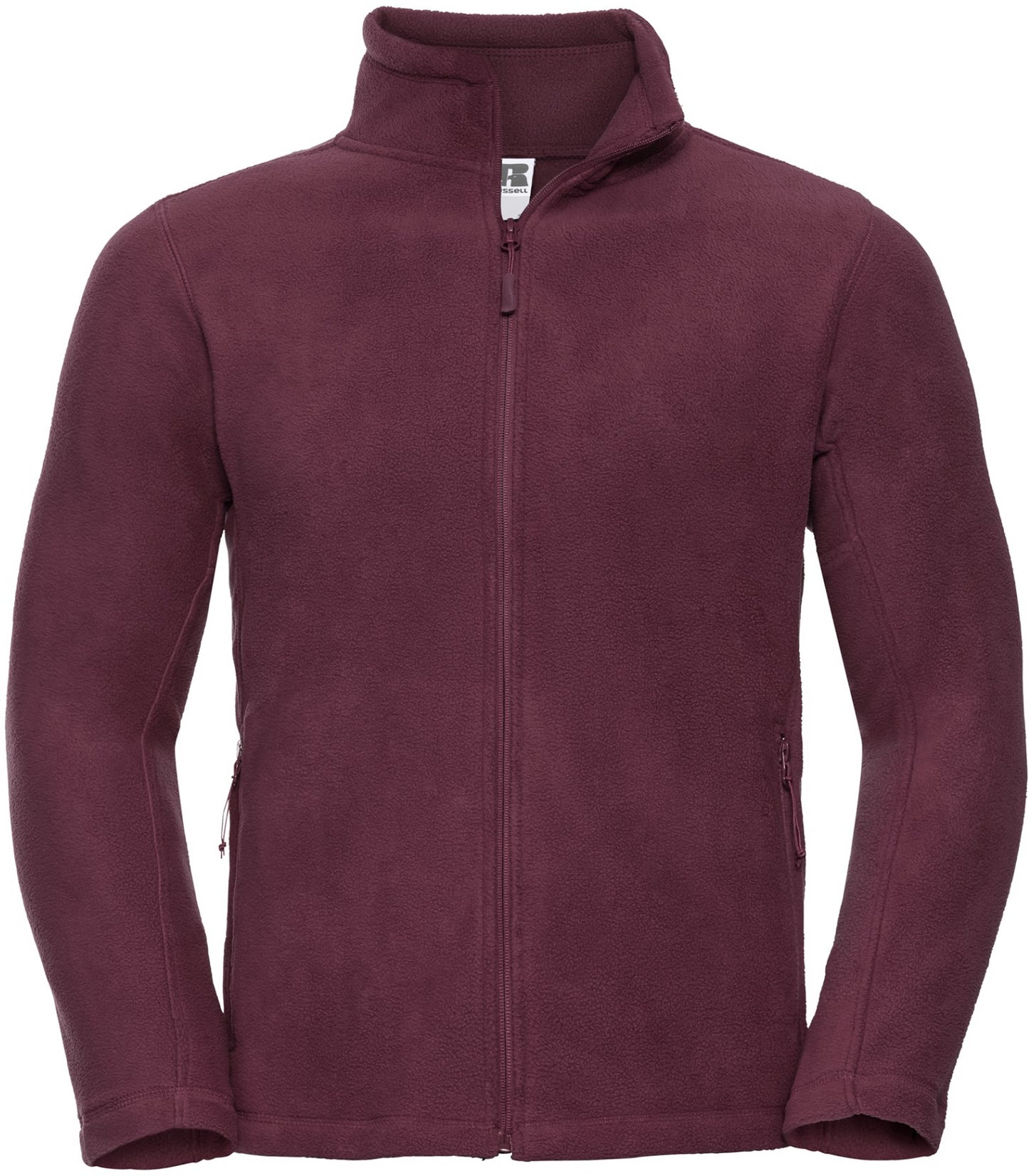 Russell Full Zip Mens Fleece - Burgundy
