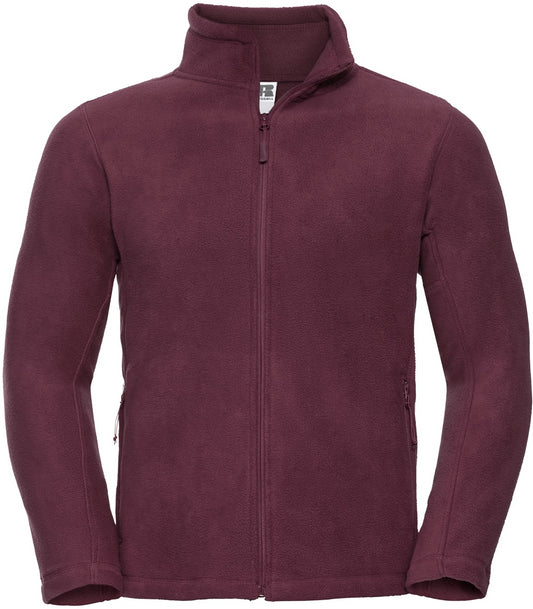 Russell Full Zip Mens Fleece - Burgundy