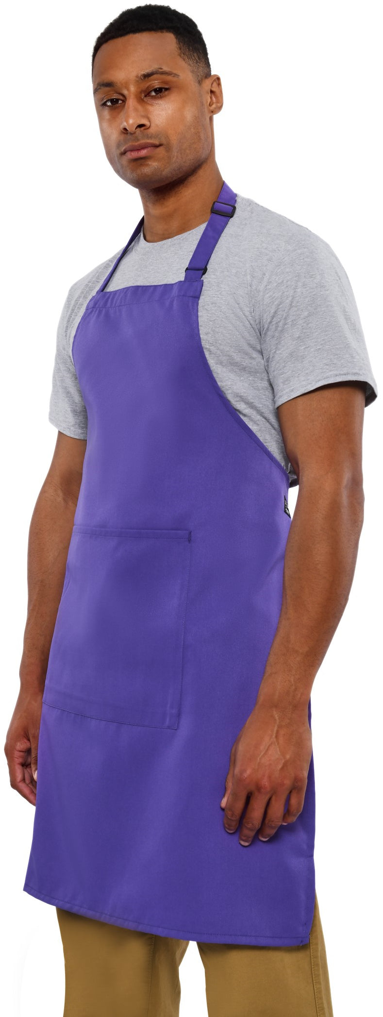Dennys Recycled Full Length Bib Apron With Pocket - Purple
