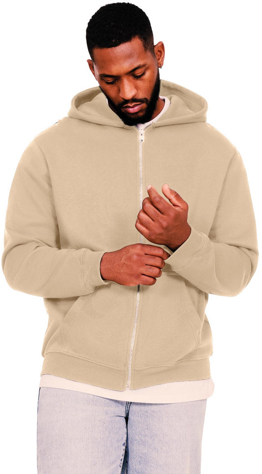 Casual Ringspun Blended 280 Core Zip Hood - Sand