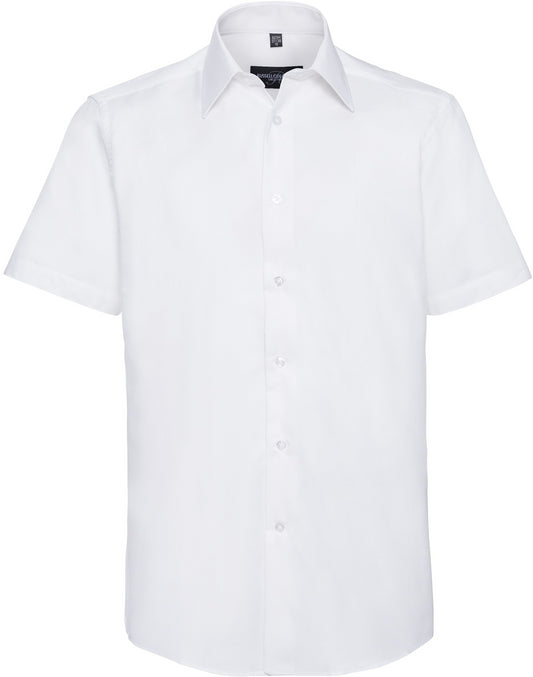 Russell Oxford Tailored Easy Care S/S Shirt Mens - White