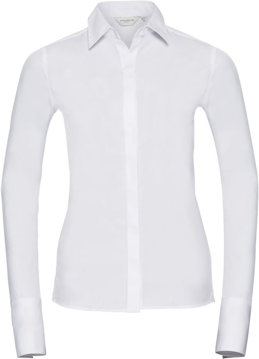 Russell Ultimate Stretch L/S Shirt Ladies - White