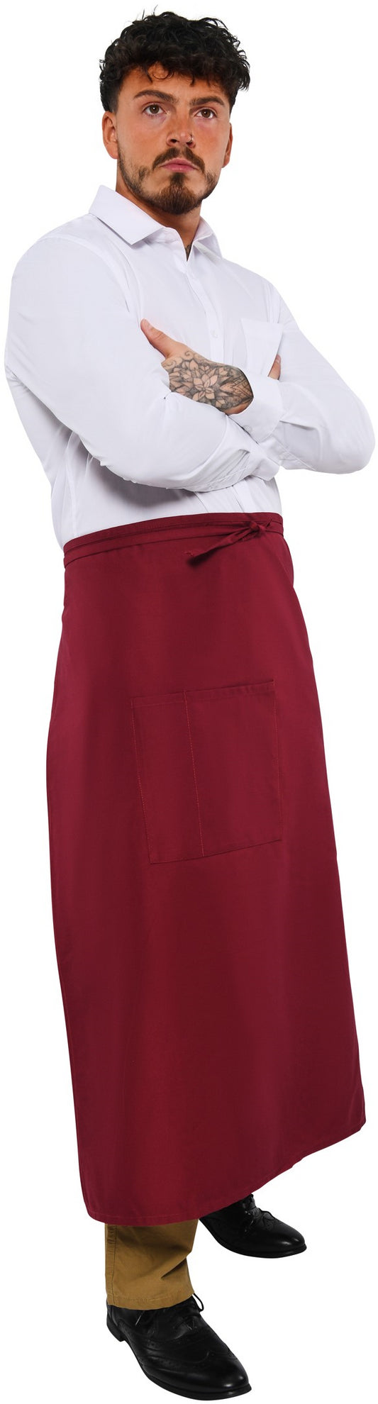 BonChef 36in Chef/Bar Apron - Burgundy