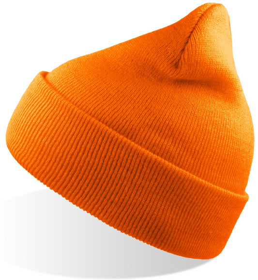 Atlantis Wind Beanie With Turn Up Double Skin - Orange