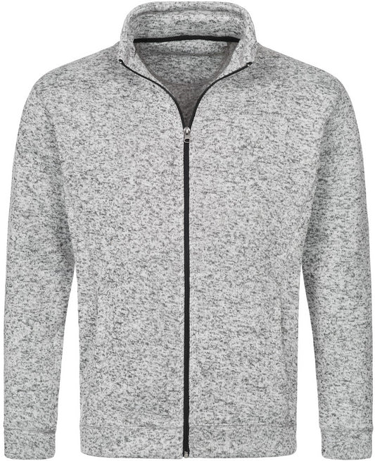 Stedman Active Outdoor Knitted Mens Fleece - Light Grey Melange