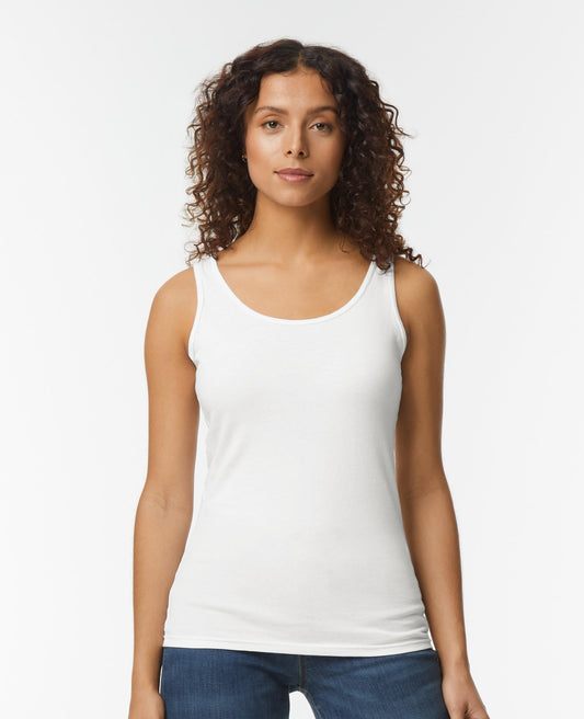 Gildan Ringspun Tank Top Mens - White