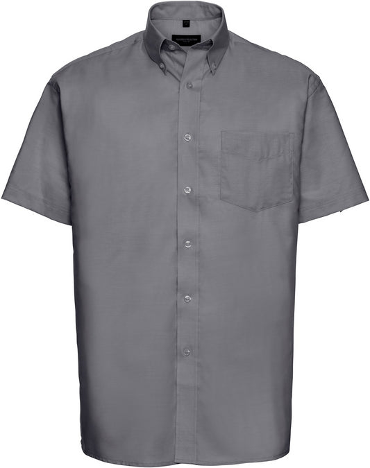 Russell Mens Oxford Shirt S/S  - Silver