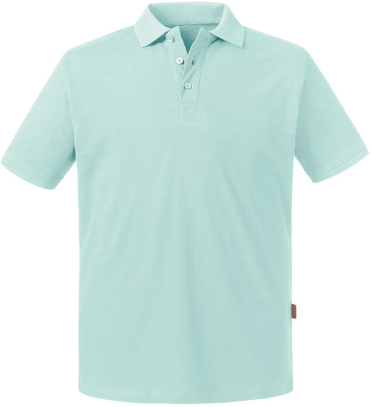 Russell Pure Organic Polo Mens - Aqua