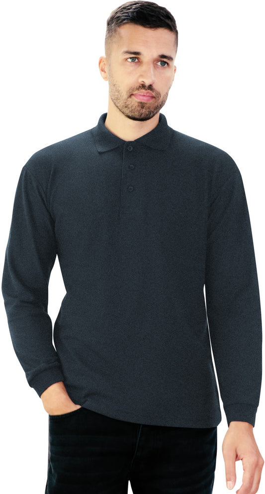 Casual Classic L/S Polo - Dk Heather