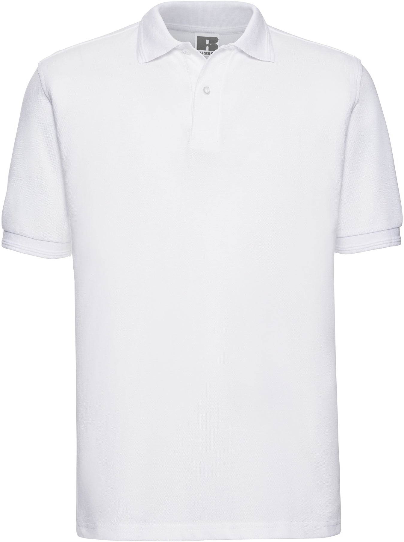 Russell Hardwearing Polycotton Polo Mens - White