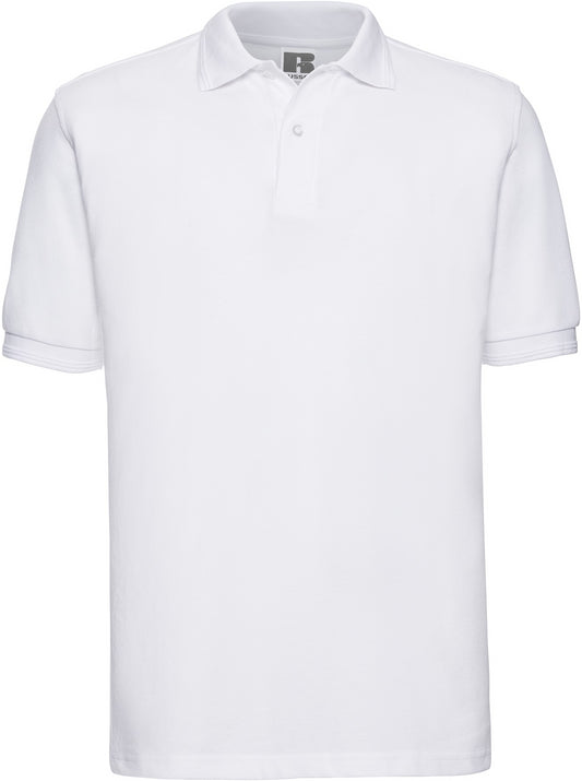 Russell Hardwearing Polycotton Polo Mens - White
