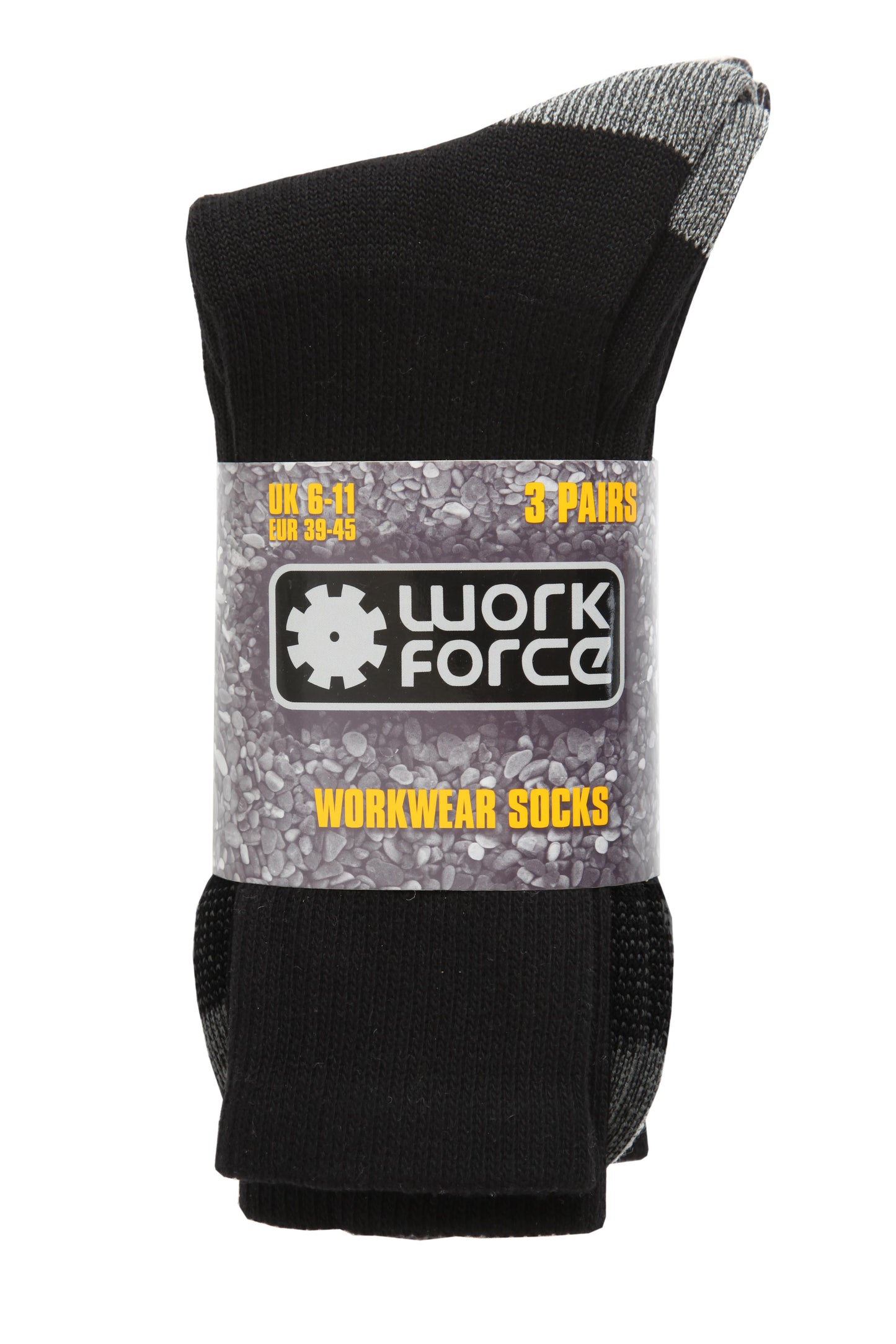 Work Force Classic Work Wear 3 Pack Sock - Black
