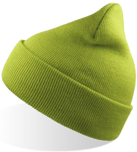 Atlantis Wind Beanie With Turn Up Double Skin - Lime