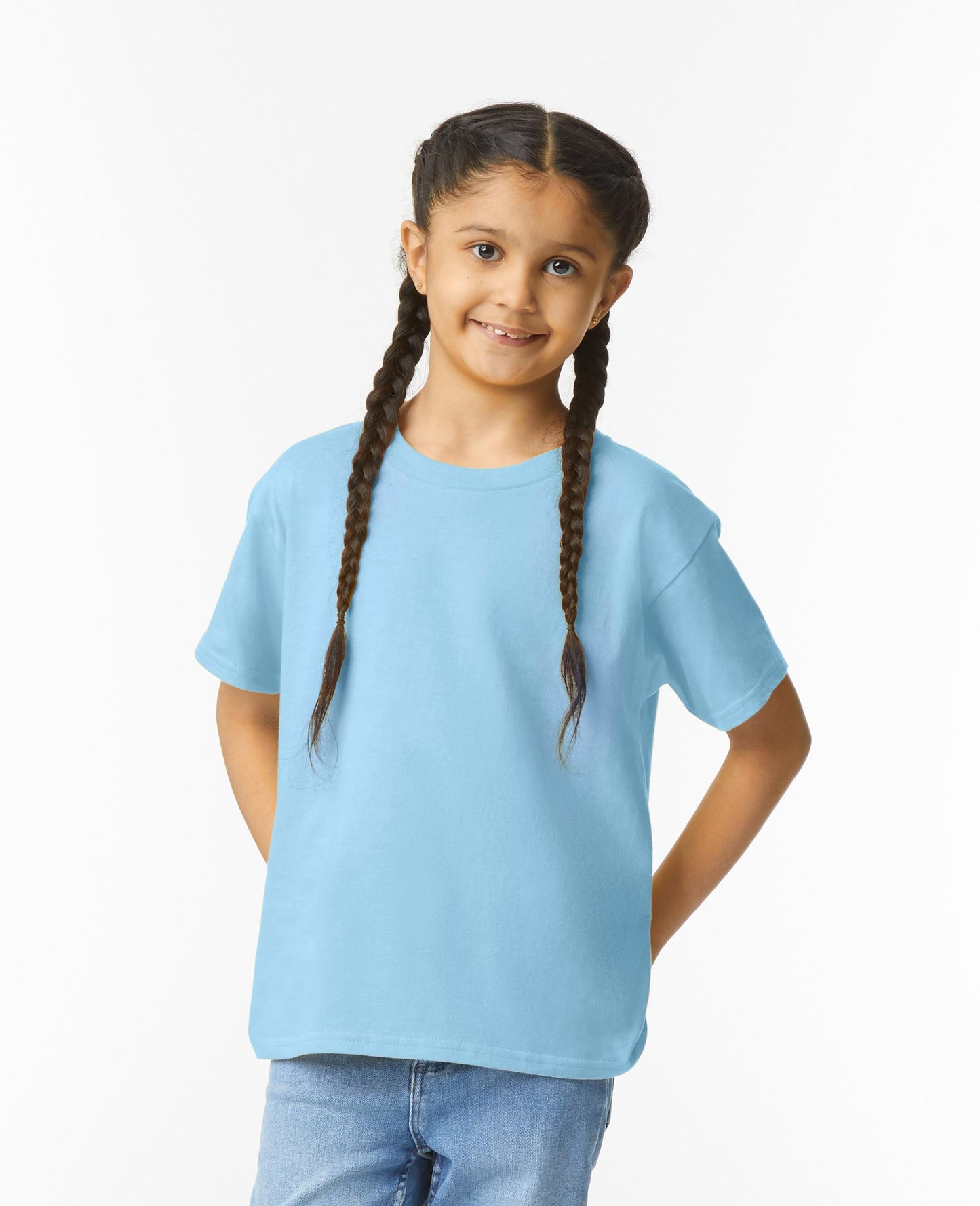 Gildan Youths Ringspun T Shirt - Light Blue