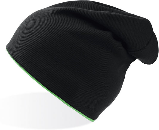 Atlantis Extreme Reversible Jersey Slouch Beanie - Black/Safety Green